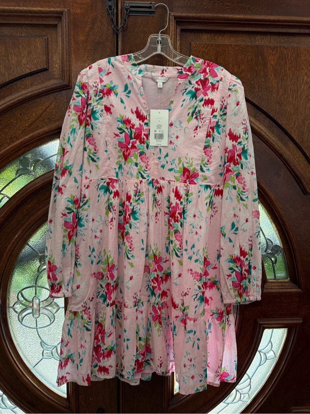 Women’s Pink Floral Crown and Ivy Dress